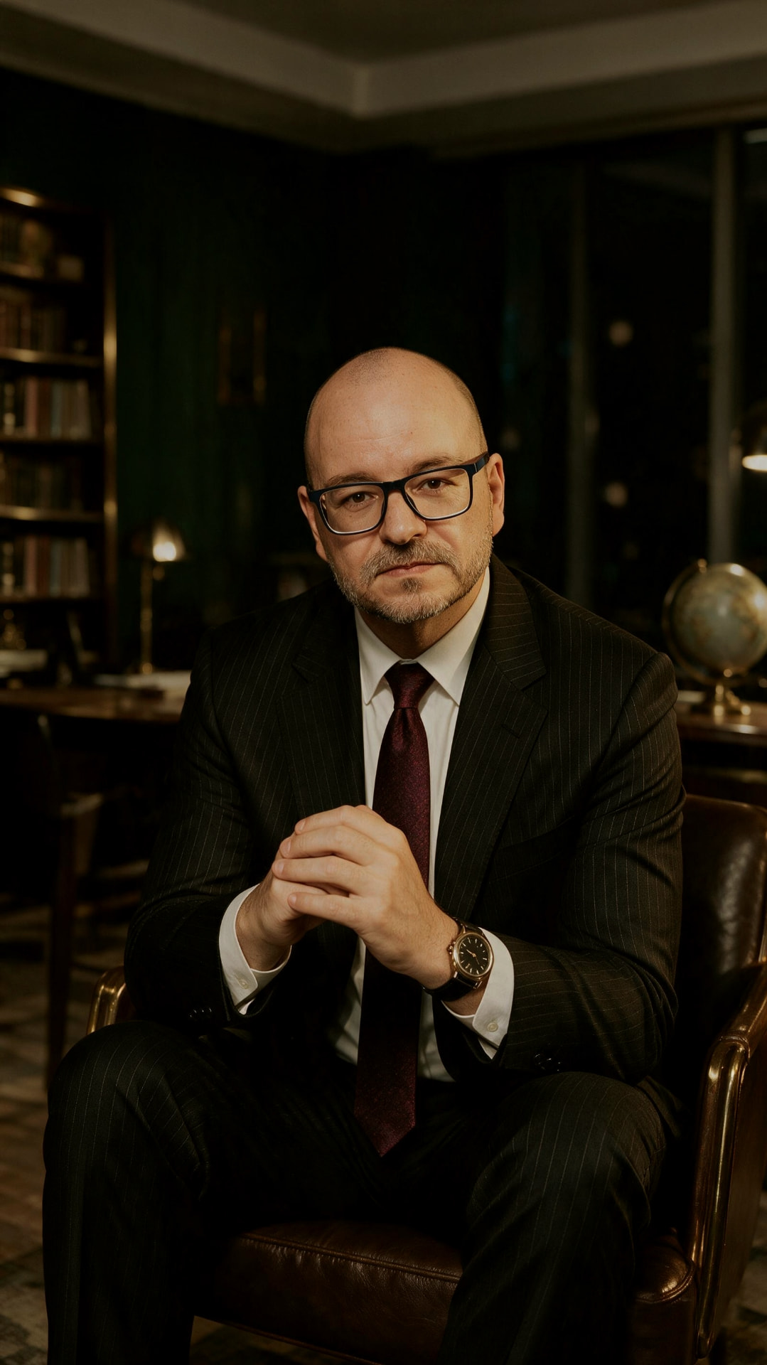 Francisco Del Giudice sentado, em postura de acolhimento profissional